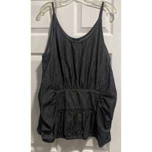 Hebbeding Boho Oversized charcoal Blouse‎ Women's Tank Size 2 runway Lagenlook